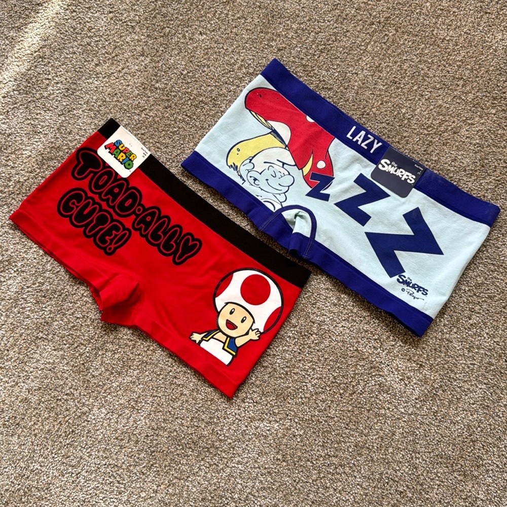 Super Mario/The Smurfs Boyshort Underwear